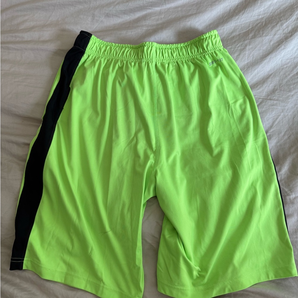 Nike Men's Bright Green Athletic Shorts - Picture 2 of 2